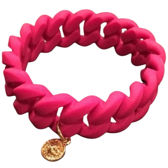 MARC JACOBS Hot Pink Silicone Stretch Bracelet #1 NWT - Picture 1 of 3